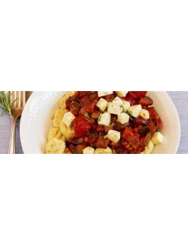 Gnocchi mit AuberginenTomaten-Ragout und Büffelmozzarella