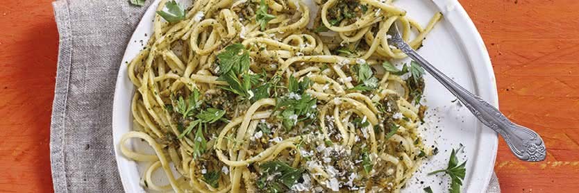 Linguine mit Maronenpesto