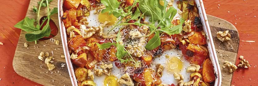 Herbstliches Shakshuka mit Kürbis