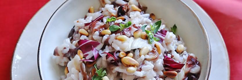 Risotto mit Radicchio und gerösteten Pinienkernen